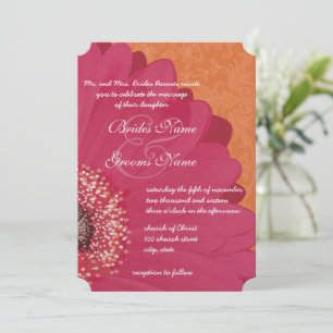 Beautiful Elegant Gerber Daisy Wedding Invitation