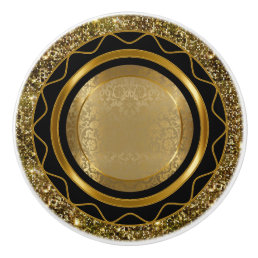 Beautiful Elegant Gold and Black Design Ceramic Knob