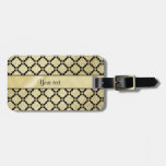 Beautiful Elegant Gold &amp; Black Symetrical Luggage Tag at Zazzle