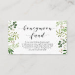 Beautiful Elegant Greenery, Black, Honeymoon Fund Enclosure Card<br><div class="desc">This is the Modern Beautiful Elegance Romantic Greenery watercolor leaves,  Black calligraphy,  Wedding Honeymoon Fund,  Enclosure Card. You can change the font colours,  and add your wedding details in the matching font / lettering. #TeeshaDerrick</div>