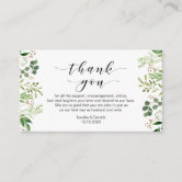 Modern Dark Grey Script, Wedding Thank you Enclosure Card
