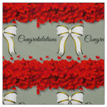 Beautiful elegant Hearts Pattern with White Bow  Fabric