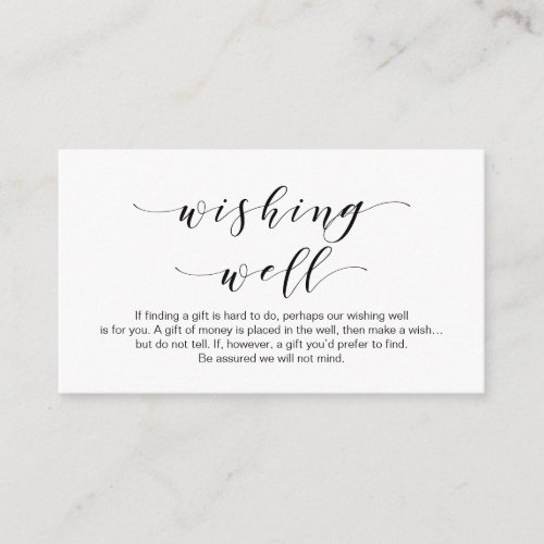 Beautiful Elegant in Black Wedding Wishing Well Enclosure Card