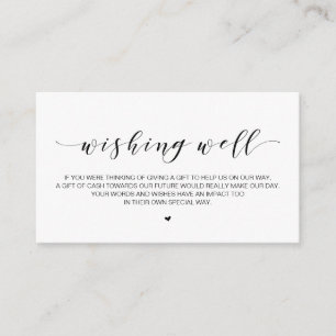 Beautiful Elegant, in Black, Wedding Wishing Well  Enclosure Card