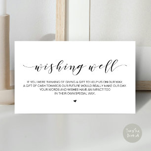 Beautiful Elegant, in Black, Wedding Wishing Well Enclosure Card