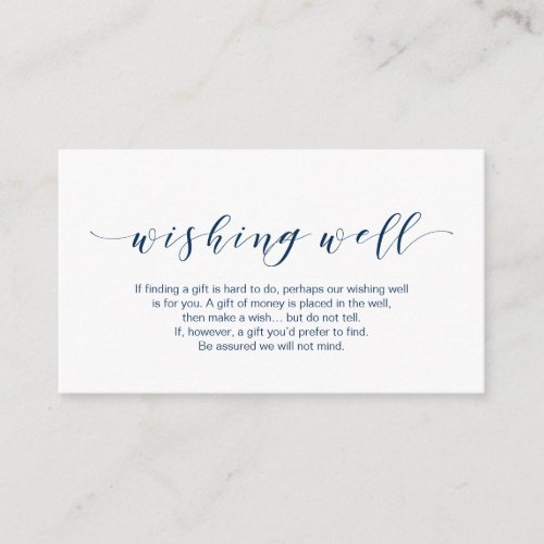 Beautiful Elegant in Navy Wedding Wishing Well Enclosure Card