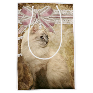 Beautiful elegant kitty cat medium gift bag
