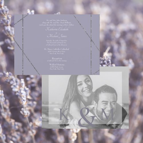 Beautiful Elegant Lavender Photo Wedding III  Invitation