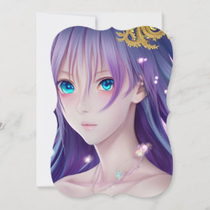 Beautiful Elegant Magical Anime Girl Graphic Note Card