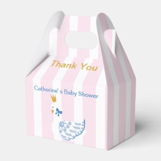 Beautiful & Elegant Mama Swan with Blue Ribbon Favor Boxes