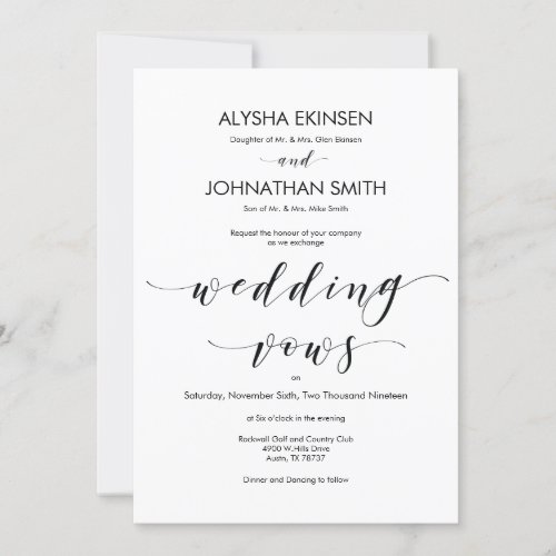 Beautiful Elegant Marriage Invitation Card