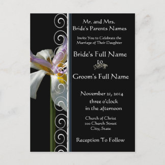 Beautiful Elegant Orchid Wedding Invitation Postcard