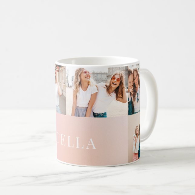 Beautiful elegant pastel aura modern 6 photo coffee mug (Front Right)