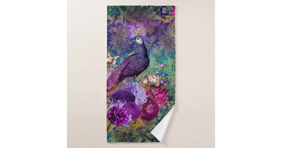 Beautiful Elegant Peacock Peacocks Bath Towel Set Zazzle