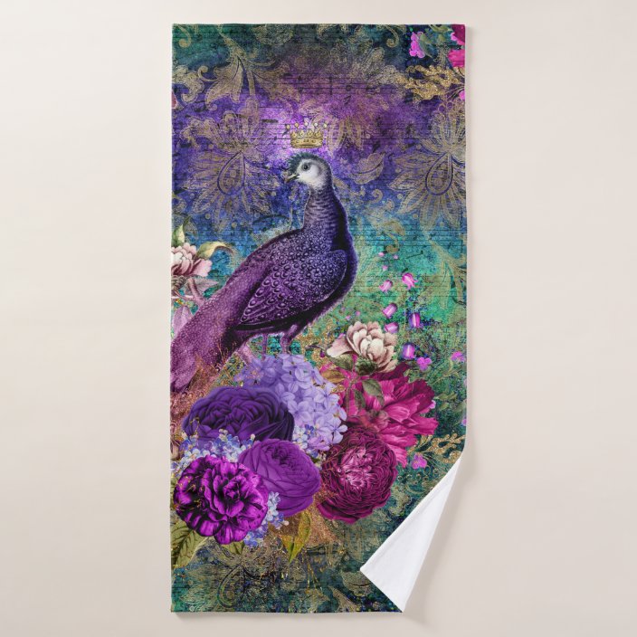 Beautiful Elegant Peacock Peacocks Bath Towel Set Zazzle