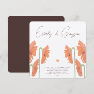 Beautiful Elegant Poppy Wedding Invitation