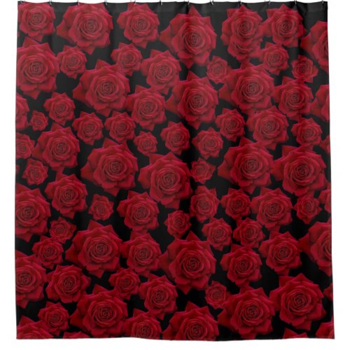 Beautiful  Elegant Red Rose Bloom Pattern Shower Curtain