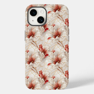 Beautiful Elegant Red White Floral Case-Mate iPhone 14 Case