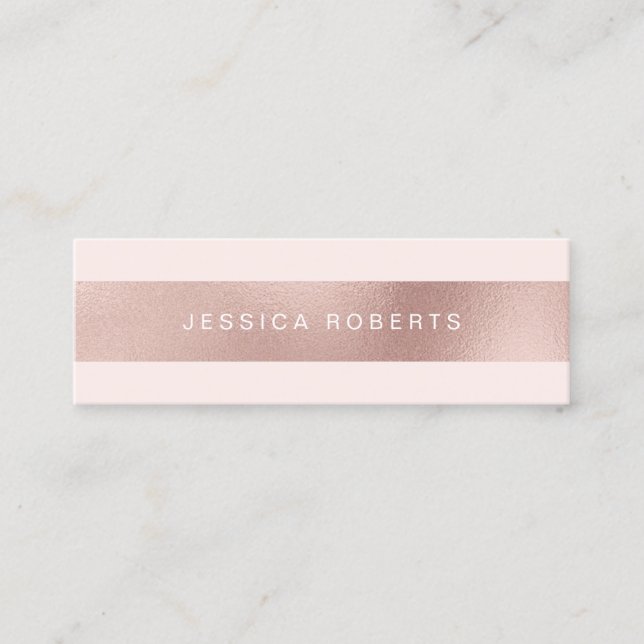 Beautiful Elegant Rose Gold Blush Pink Mini Business Card (Front)