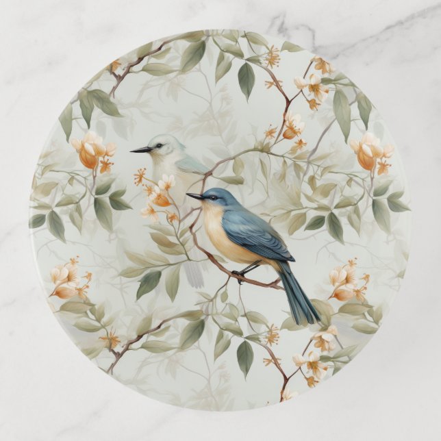 Beautiful Elegant Serving Tray Birds Design (Front)