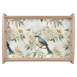 Beautiful Elegant Serving Tray Birds Design