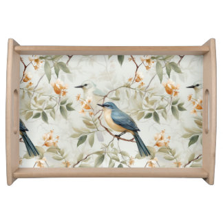 Beautiful Elegant Serving Tray Birds Design