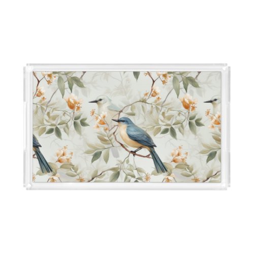 Beautiful Elegant Serving Tray Birds Design