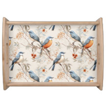Beautiful Elegant Serving Tray Birds Design