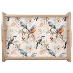 Beautiful Elegant Serving Tray Birds Design