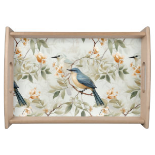 Beautiful Elegant Serving Tray Birds Design