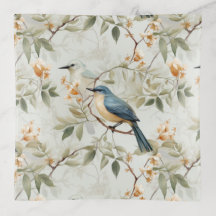 Beautiful Elegant Serving Tray Birds Design