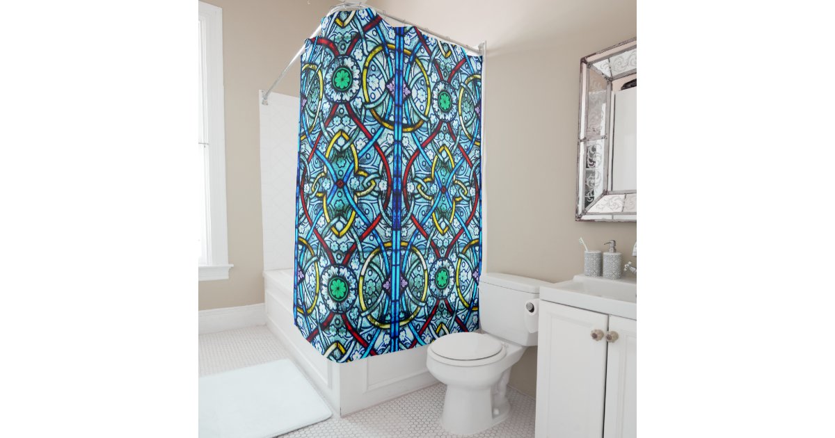 Beautiful Elegant Stained Glass Notre, Notre Dame Shower Curtain