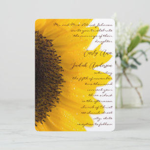 Beautiful Elegant Sunflower Wedding Invitation