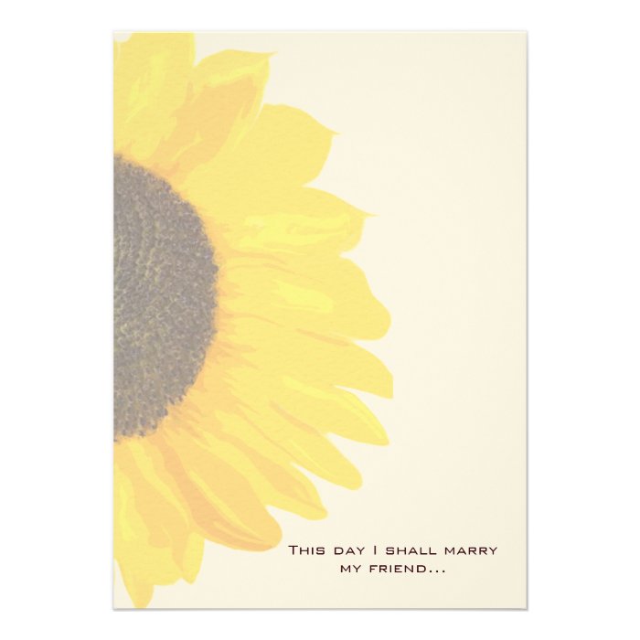 Beautiful Elegant Sunflower Wedding Invitation