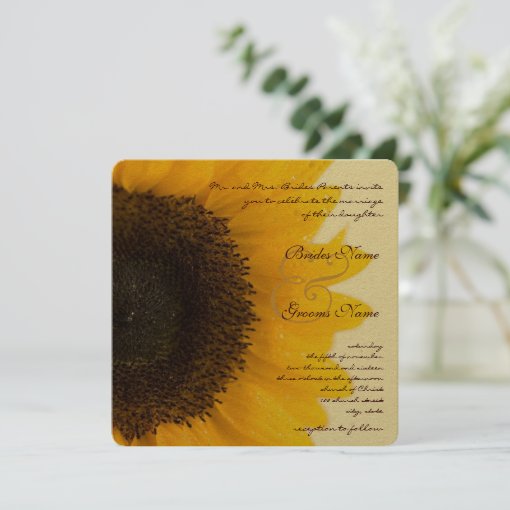 Beautiful Elegant Sunflower Wedding Invitation | Zazzle