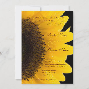 Beautiful Elegant Sunflower Wedding Invitation
