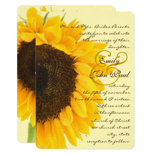 Beautiful Elegant Sunflower Wedding Invitation | Zazzle.com