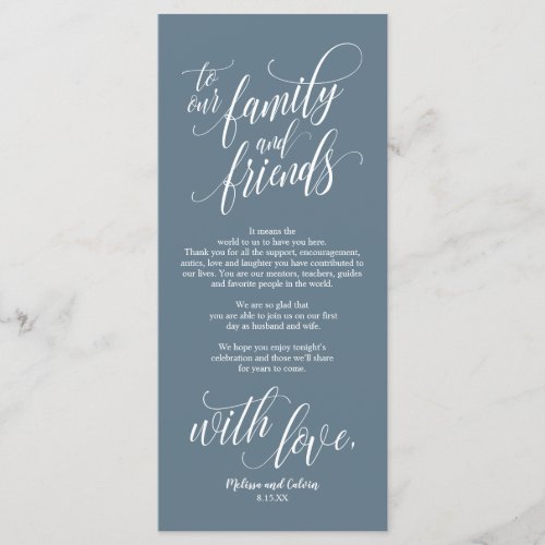 Beautiful Elegant Thank You Place Setting Card