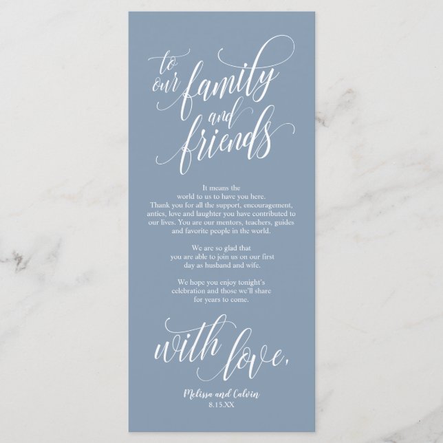 Beautiful Elegant Thank You Place Setting Card (Front)