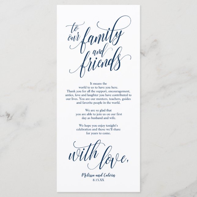 Beautiful Elegant Thank You Place Setting Card (Front)