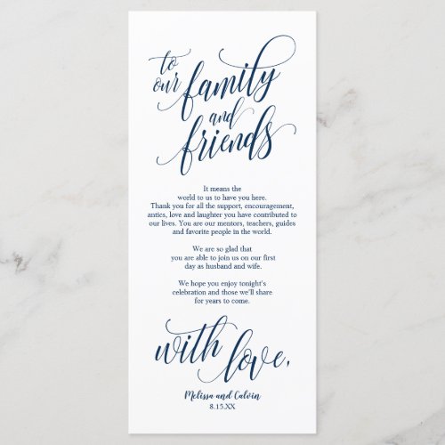 Beautiful Elegant Thank You Place Setting Card