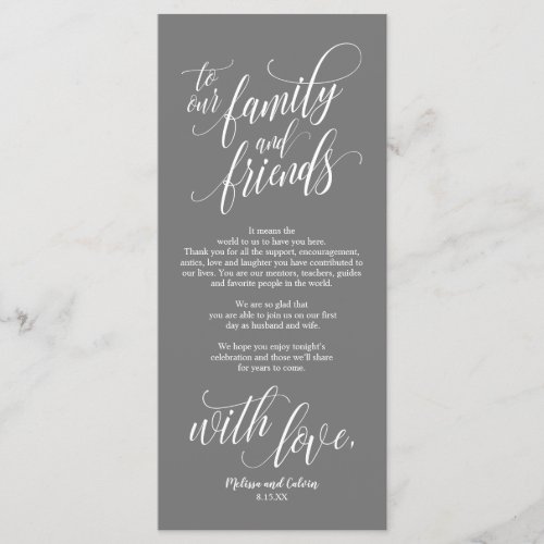 Beautiful Elegant Thank You Place Setting Card