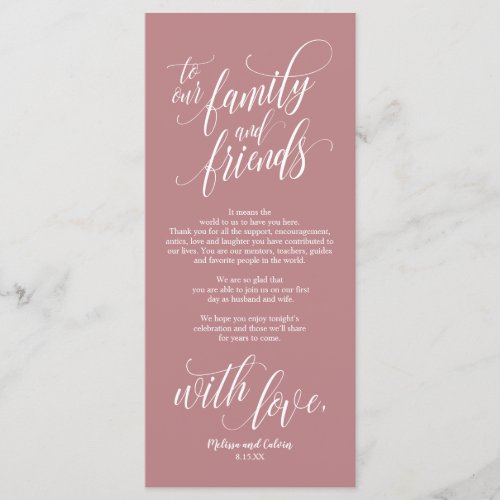 Beautiful Elegant Thank You Place Setting Card