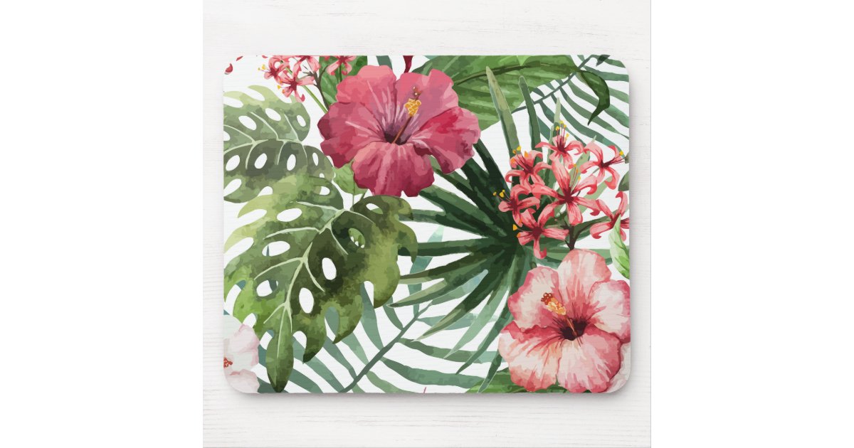 Beautiful & Elegant Tropical Floral | Mousepad | Zazzle