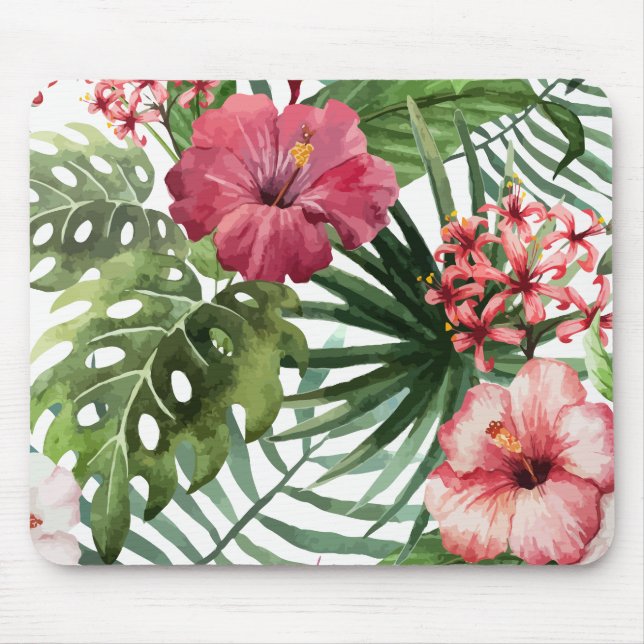 Beautiful & Elegant Tropical Floral | Mousepad (Front)
