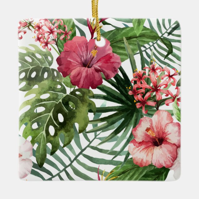 Beautiful & Elegant Tropical Floral | Ornament (Front)