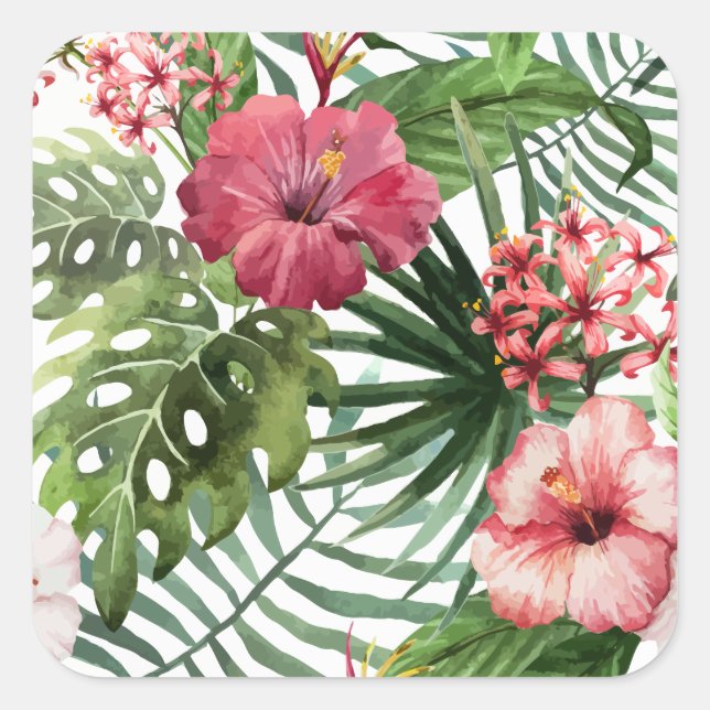 Beautiful & Elegant Tropical Floral | Sticker Seal (Front)