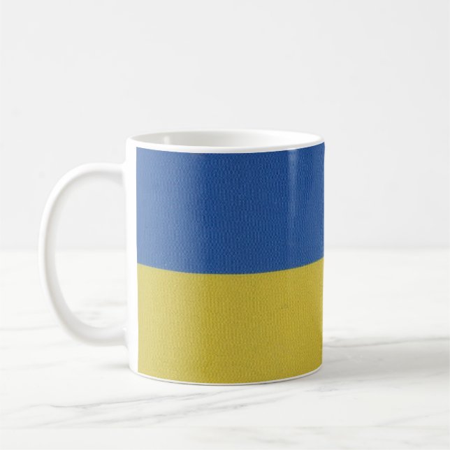 Beautiful & Elegant Ukraine Wrapped-Around Flag Coffee Mug (Left)