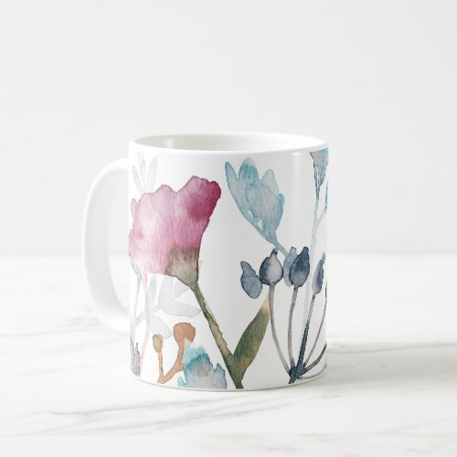 Beautiful Elegant Watercolor Flowers Coffee Mug