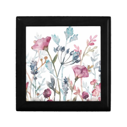 Beautiful Elegant Watercolor Flowers Gift Box